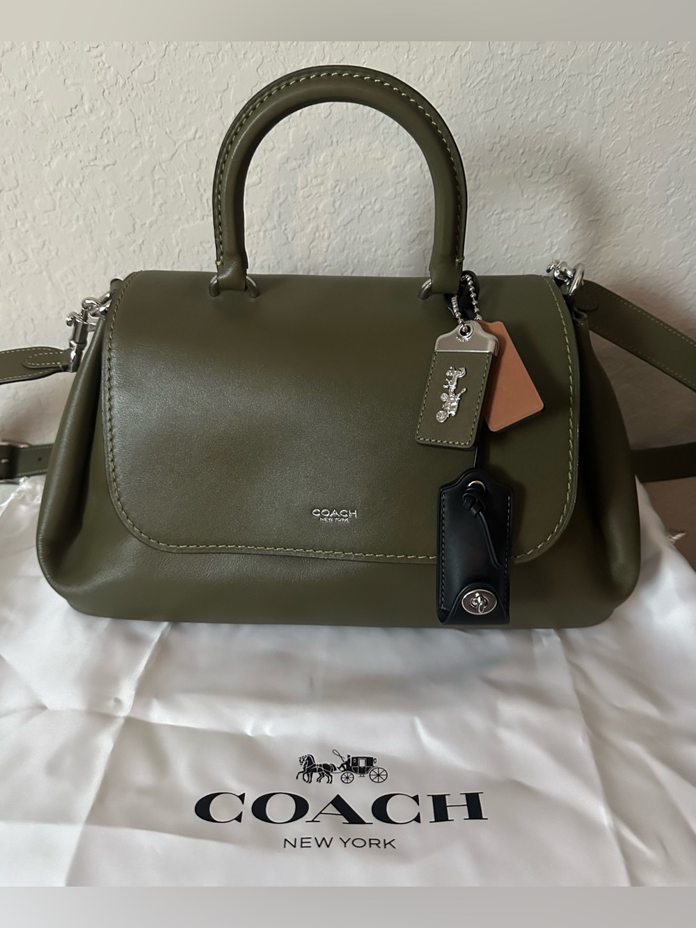 COACH SLOUCHY ROGUE TOP HANDLE BAG OLIVE - VERY RARE